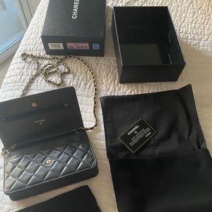 CHANEL Black Lambskin Crossbody